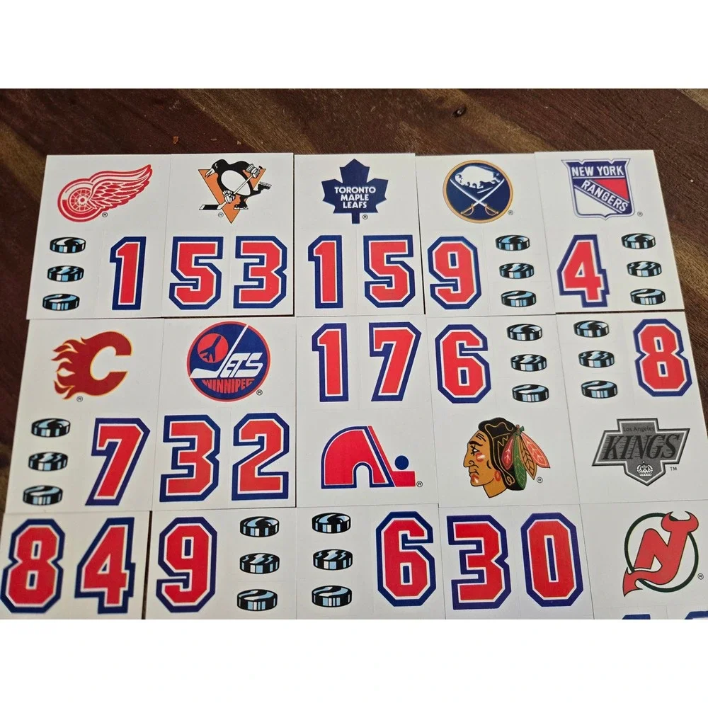 Vintage Topps 1989 NHL Team Logo Sticker Set Whalers Nordiques North Stars Decal